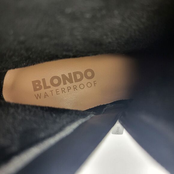 Blondo Amy Waterproof Black Suede Ankle Boots Block Heel Zip Up Size 6M - Picture 11 of 11